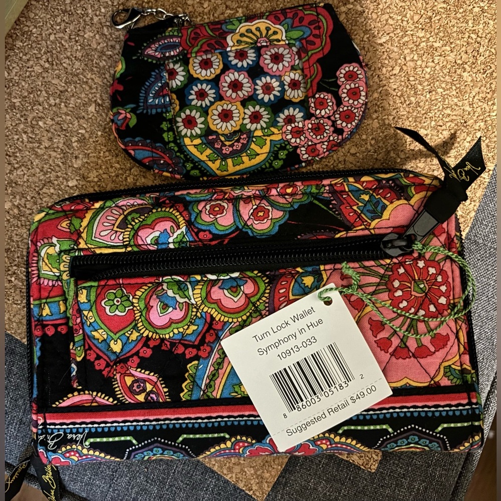 BN Vera Bradley Symphony in hue turn lock wallet & matching coin purse